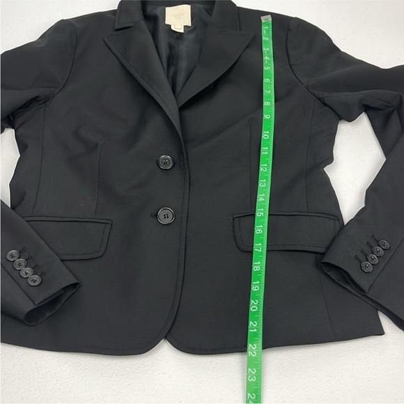 J. Crew Wool Suiting Blazer Black Two Button Pointed Notched Collar Jacket - Picture 9 of 11